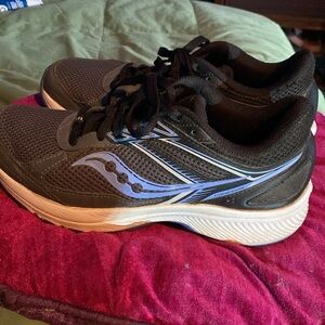 Saucony Cohesion Womens Size 7.5 Shoes Black & Blue Athletic Running Walking